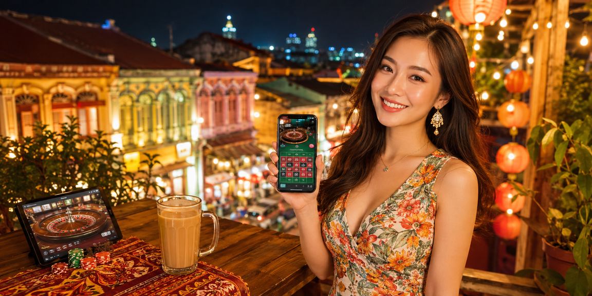 Pemain menggunakan telefon pintar untuk bermain poker dalam talian di Pulau Pinang